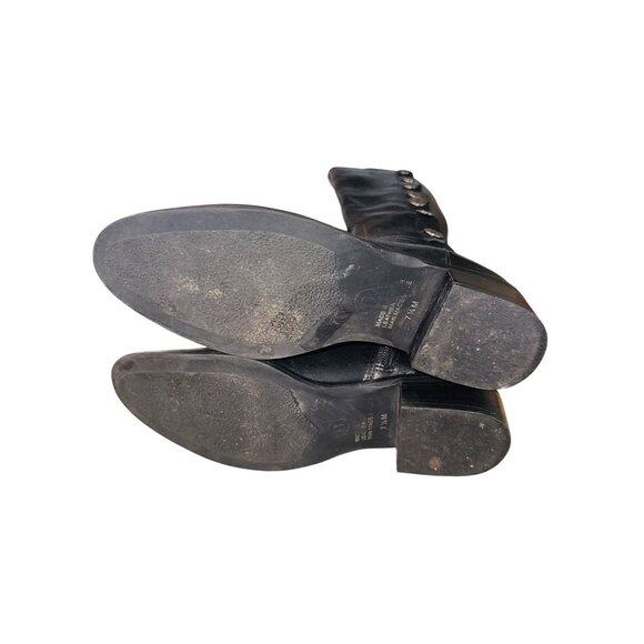 Nicole Womens Black Leather Knee-High Silver Concho Riding Western Boots 7.5 - Picture 9 of 11